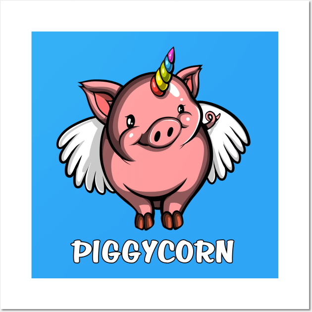 Piggycorn Pig Unicorn Wall Art by underheaven